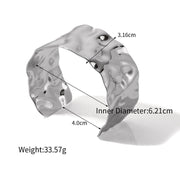 hammered cuff bracelet, view 2 - MRSLM