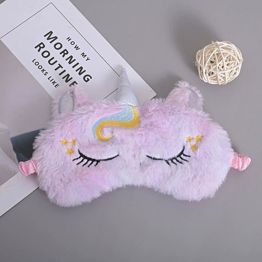 glitter unicorn plush eye mask, view 3 - MRSLM