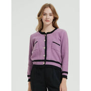 purple knit cardigan, view 3 - MRSLM