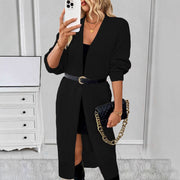 Women's long knit sweater cardigan coat, view 4 - MRSLM