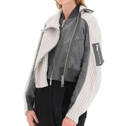 women's rib knit jacket, view 3 - MRSLM