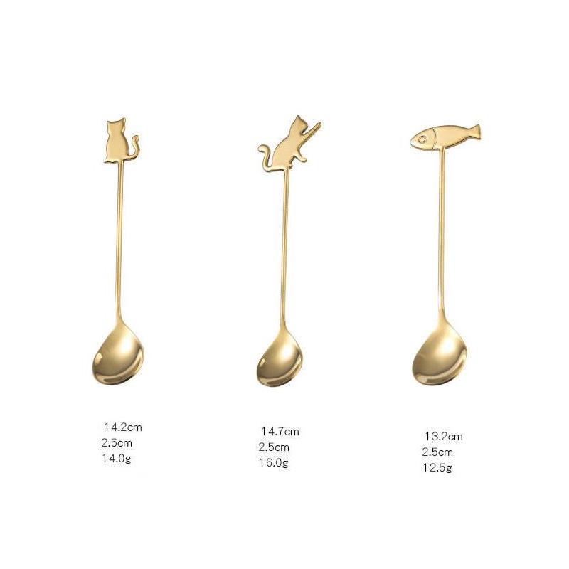 Cat stainless steel coffee spoon, view 20 - MRSLM