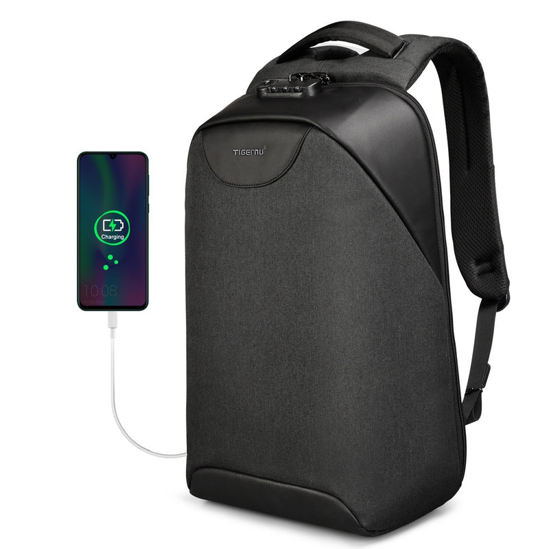 anti-theft business backpack with combination lock, view 5 - MRSLM