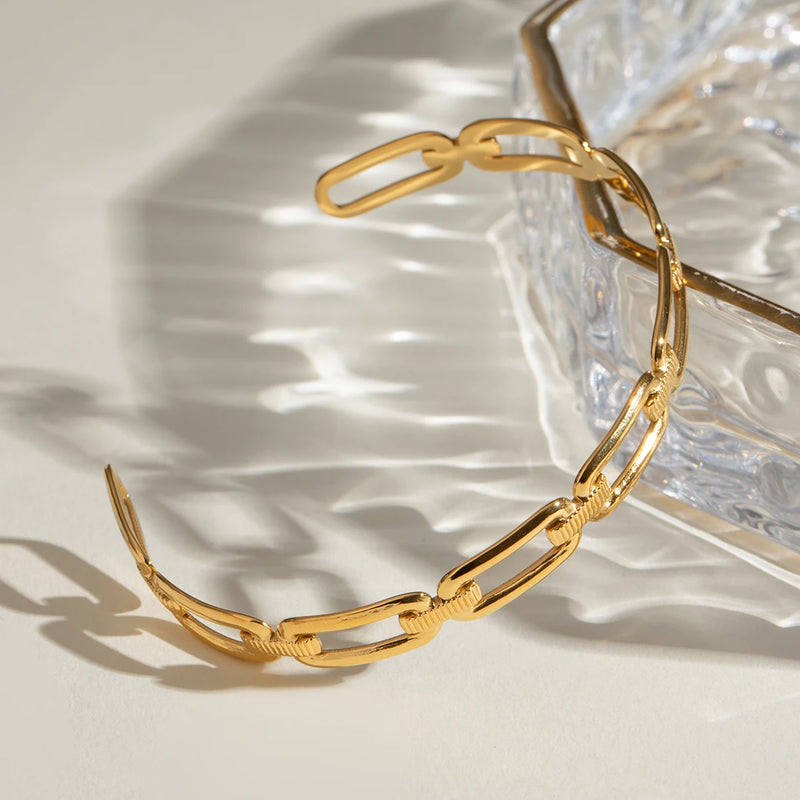 geometric open cuff bracelet, view 6 - MRSLM