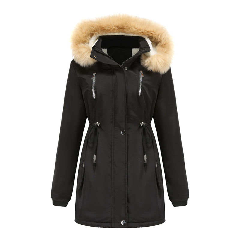 Women's long fleece-lined parka with detachable hood, view 7 - MRSLM