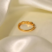 twisted pearl gold plated stacking ring, view 5 - MRSLM