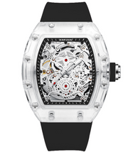 transparent barrel skeleton automatic watch, view 3 - MRSLM