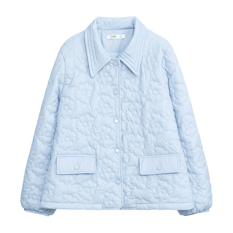 blue short cotton coat, view 2 - MRSLM