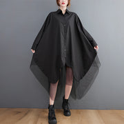 loose two-piece look swing mesh shirt dress, view 7 - MRSLM