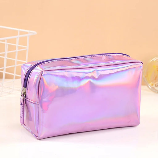 solid color laser makeup bag, view 4 - MRSLM