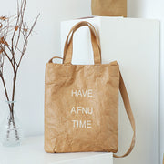 vintage washed kraft paper tote bag, view 6 - MRSLM