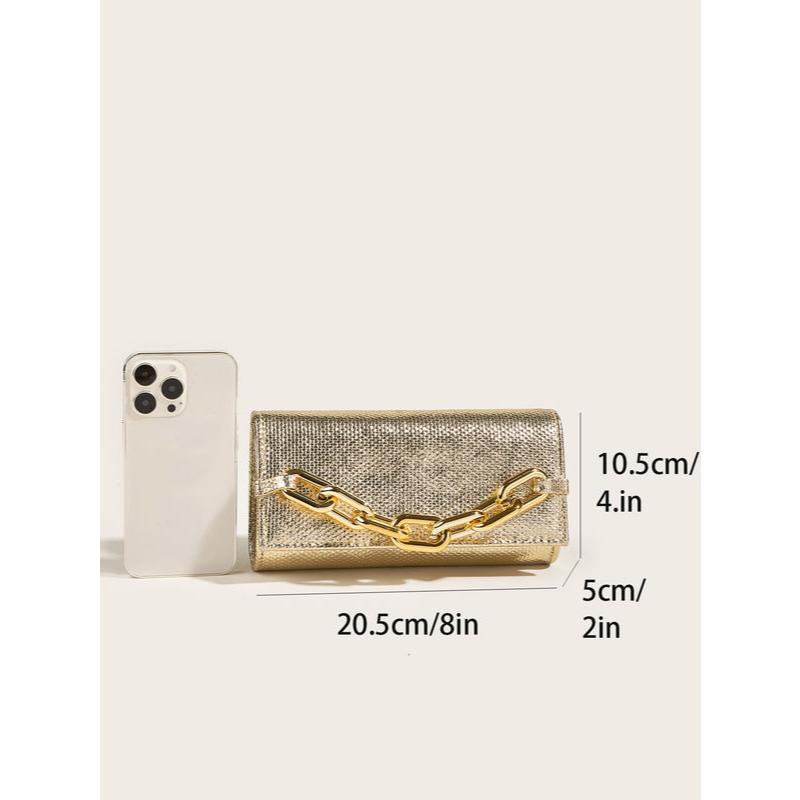 shiny evening clutch bag, view 5 - MRSLM