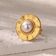 gold-tone imitation pearl ring - MRSLM