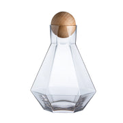 Glass carafe set with wood lid, view 9 - MRSLM