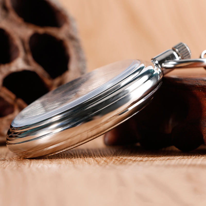 open-face automatic mechanical pocket watch, view 6 - MRSLM