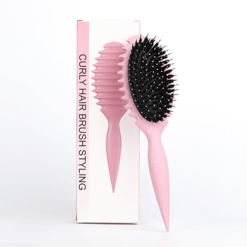 curl defining boar bristle detangling hair brush, view 6 - MRSLM