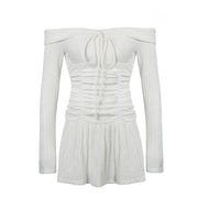 pleated off-shoulder dress, view 5 - MRSLM