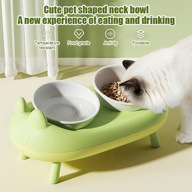 stainless steel double bowl pet feeder, view 5 - MRSLM