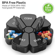 compact 7-grids travel pill organizer, view 8 - MRSLM