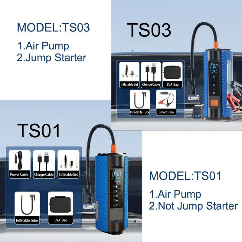 portable tire inflator with jump starter option, view 5 - MRSLM