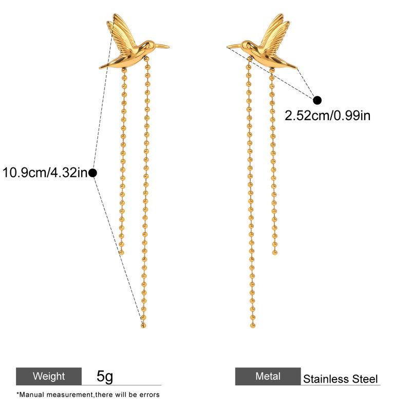 peace dove tassel earrings, view 2 - MRSLM