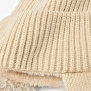 Women's faux fur knitted beanie with earflaps, view 11 - MRSLM