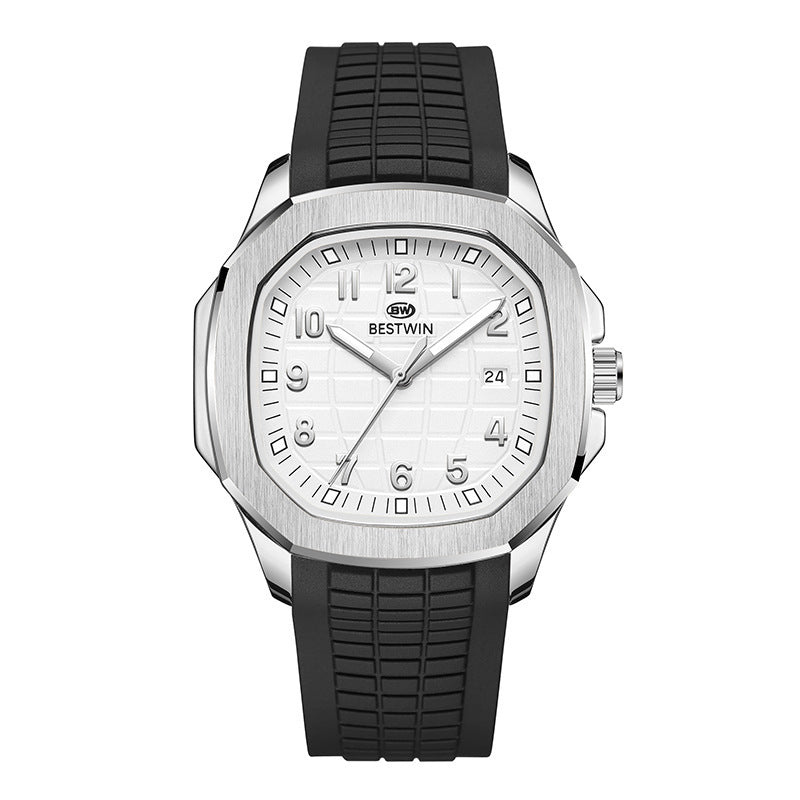 men's silicone strap sports watch, view 9 - MRSLM