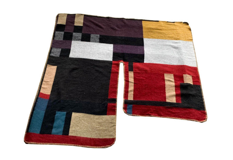 thick plaid shawl, view 6 - MRSLM