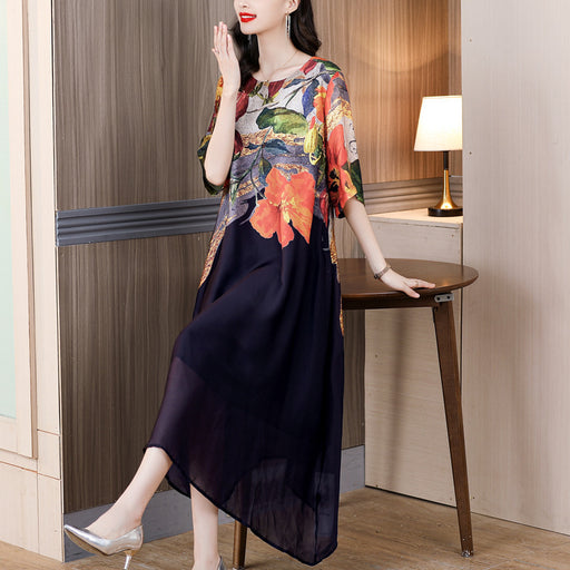 elegant black cotton long dress - MRSLM