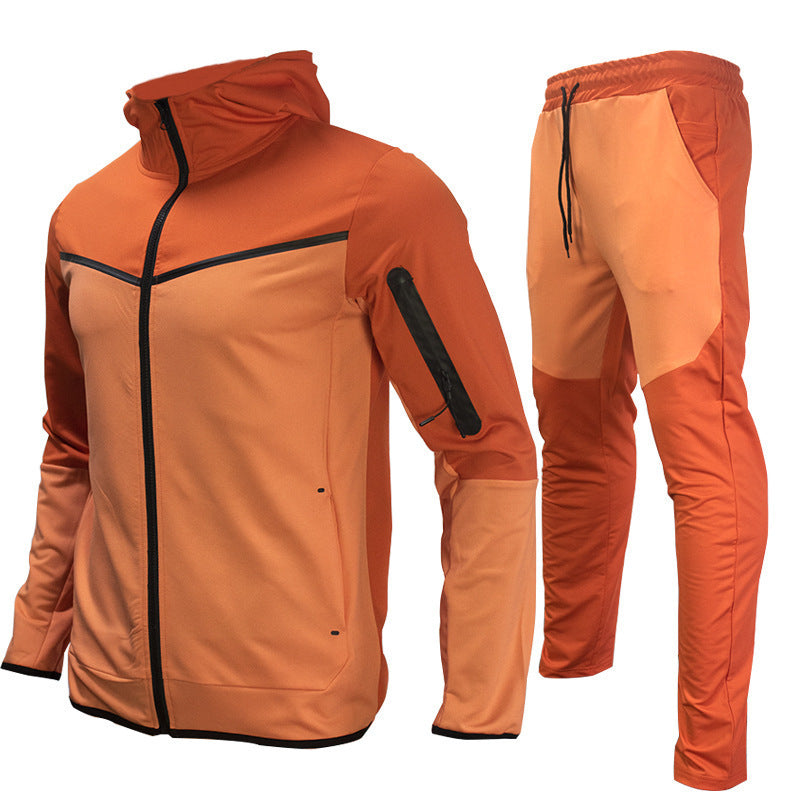 men's hooded coat and trousers sports set, view 3 - MRSLM