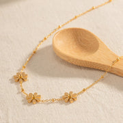 golden daisy trio necklace, view 7 - MRSLM