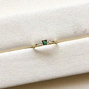 S925 silver adjustable green stone ring, view 10 - MRSLM