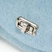 Denim and leather briefcase-style shoulder bag, view 6 - MRSLM