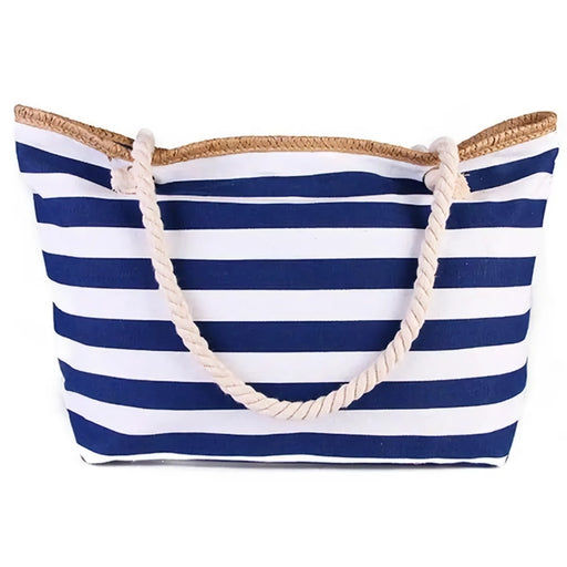Striped beach tote bag, view 4 - MRSLM