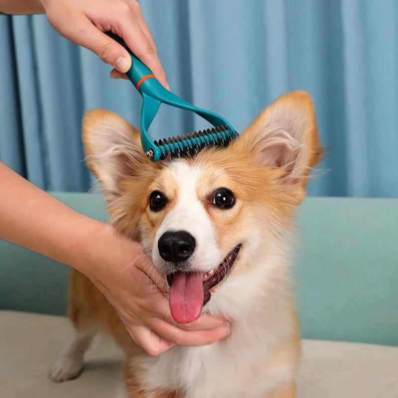 double-sided pet deshedding brush - MRSLM