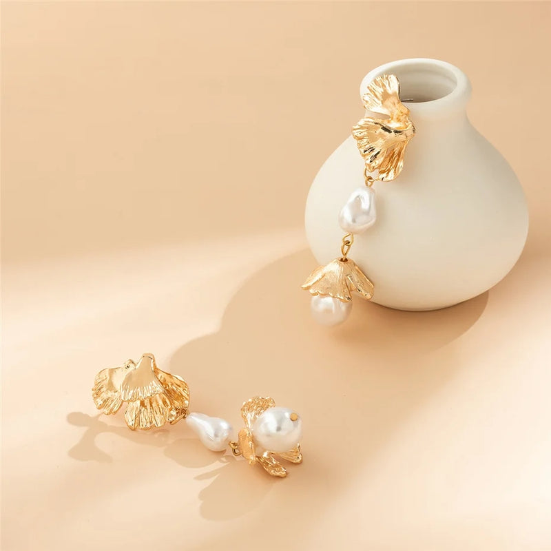 petal flower drop earrings, view 6 - MRSLM