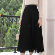 high-waist a-line mesh skirt, view 2 - MRSLM