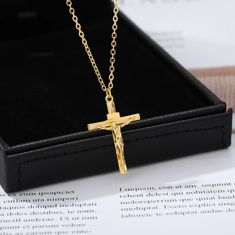 gothic cross pendant necklace, view 8 - MRSLM