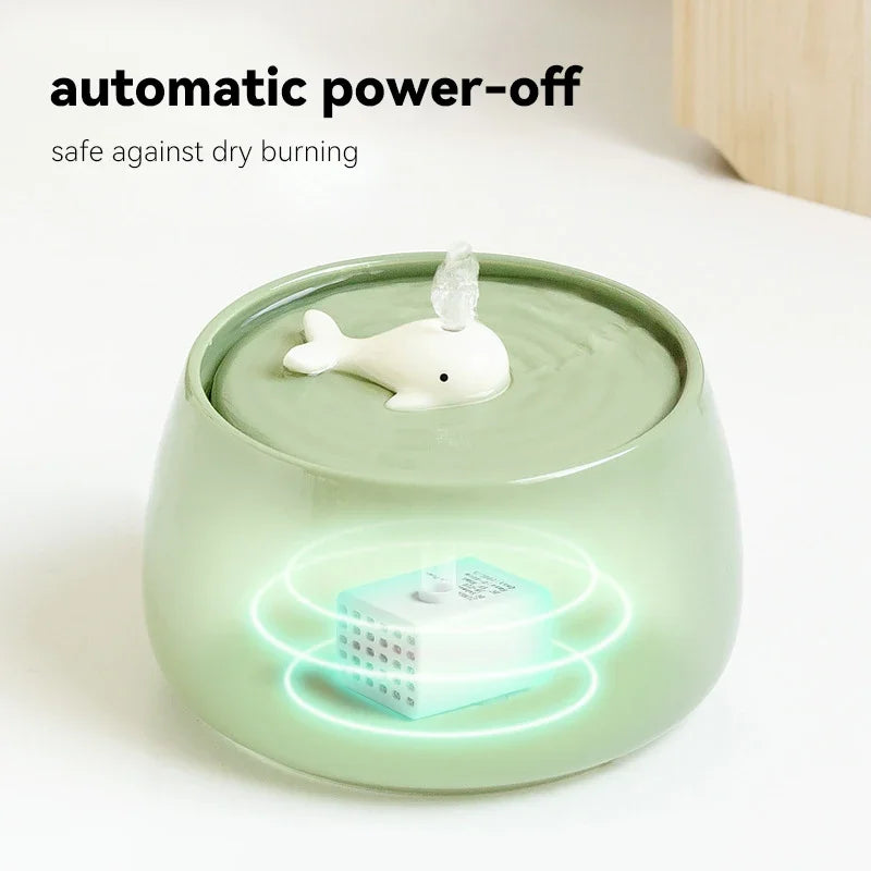 ceramic cat water fountain, view 8 - MRSLM