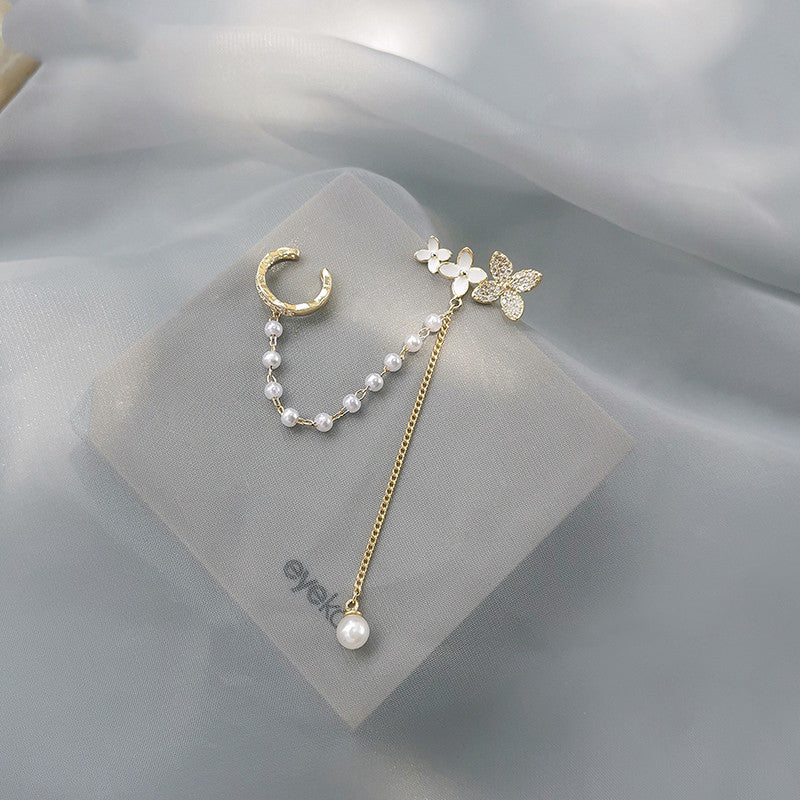 gold flower ear clip, view 4 - MRSLM