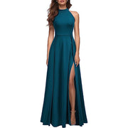halter slit evening dress, view 10 - MRSLM