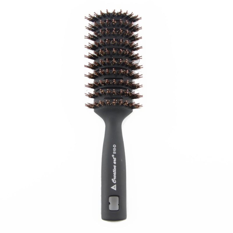 black detangling pompadour hair brush, view 7 - MRSLM