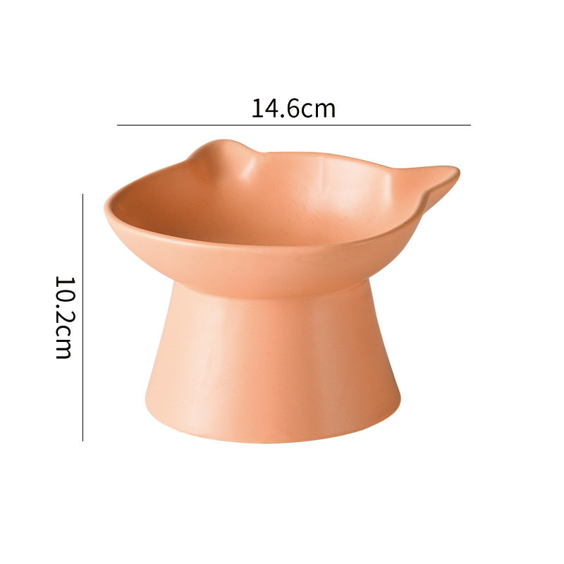elevated ceramic cat bowl, view 3 - MRSLM