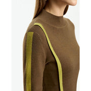 asymmetrical mock neck sweater for women, view 5 - MRSLM
