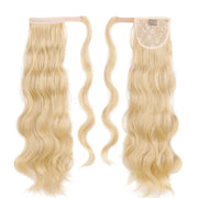blonde wavy clip-in ponytail extension, view 3 - MRSLM