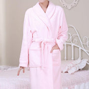 Women's long plush flannel bathrobe, view 13 - MRSLM