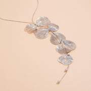 flower petal pendant choker necklace, view 9 - MRSLM