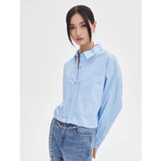 button lapel blouse, view 3 - MRSLM