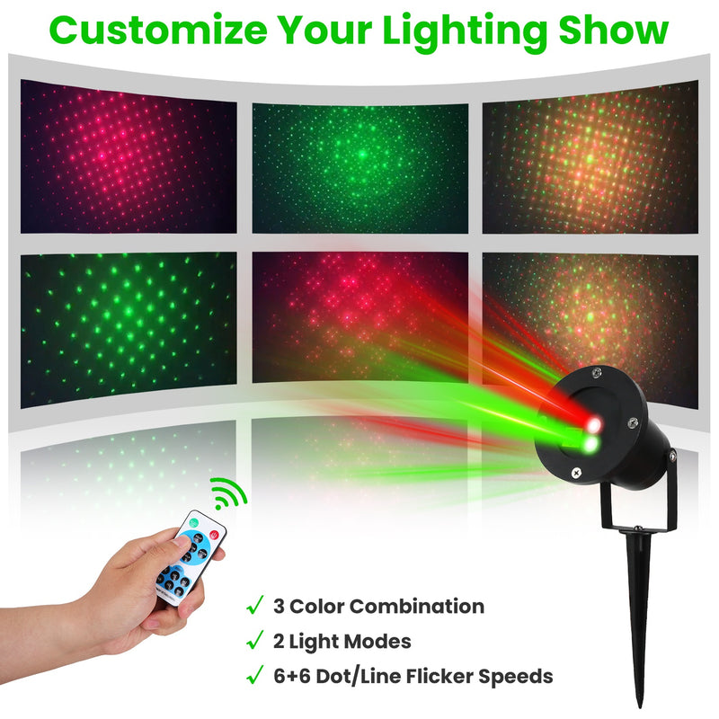 Outdoor red and green laser Christmas projector light, view 8 - MRSLM