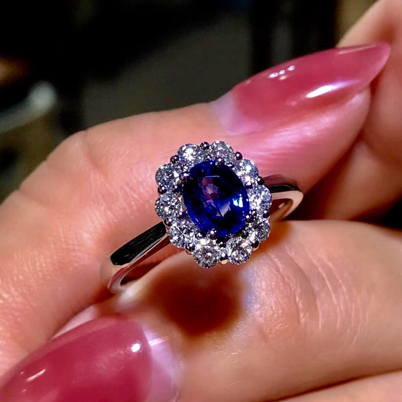 natural sapphire sterling silver ring - MRSLM